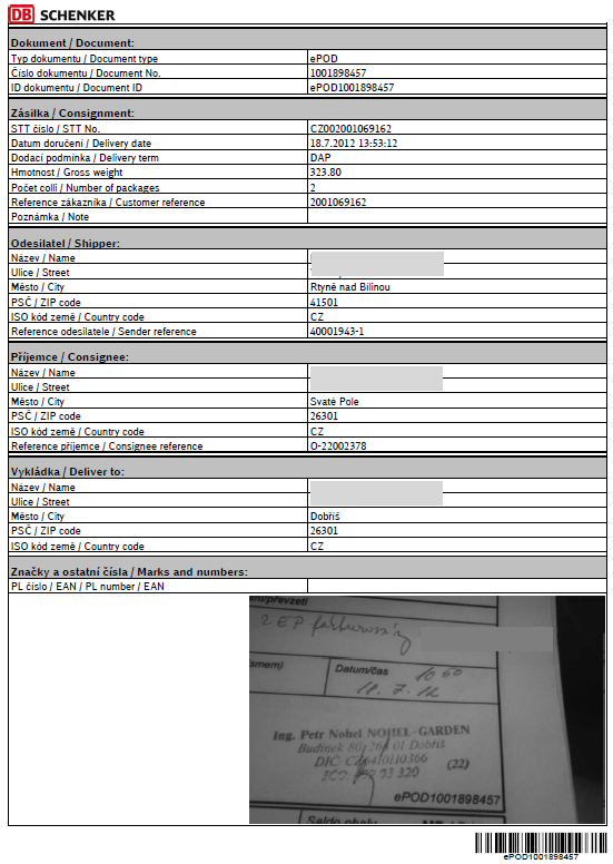 Jste v kapitole: Podrobné návody myschenkerland Advanced Tracking Pokud chcete zobrazit detail zásilky: 11. Stiskněte referenční číslo Schenker v 1. sloupci v přehledu zásilek. 12.