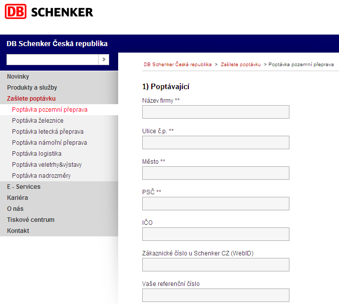 můžete zjistit, jak dlouho bude trvat přeprava vaší zásilky tuzemskou či mezinárodní sběrnou službou (DB SCHENKERsystem)