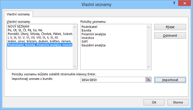 2 Karta Domů 17 2 Karta Domů Enc-02-01 Vložení řádku Vlastní seznam 2.1 Operace s řádky a sloupci Vyjdeme z připravené tabulky prodejů licencí programů firmy Encián.