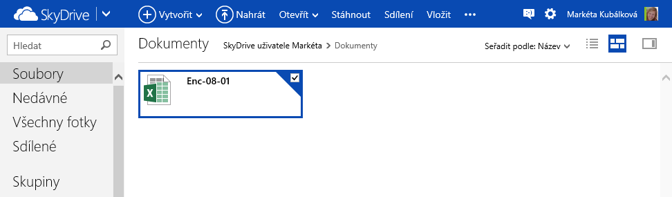 10 Karta Soubor 178 Sdílet 10.6 Sdílet. Exportovat Hotový sešit můžeme sdílet. Chceme-li sešit sdílet, uložíme ho na nejprve na SkyDrive.