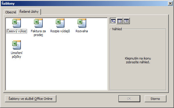 5. Šablony a jejich využití Šablony jsou předpřipravené vzory dokumentů nebo tabulek. Na základě těchto vzorů můžeme vytvořit řadu další souborů.