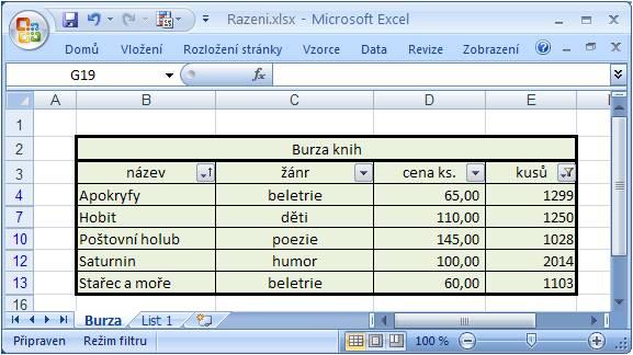 Obrázek 49 11. Závěr Cílem této příručky bylo seznámit její čtenáře s možnostmi, které svým uživatelům nabízí nejnovější verze tabulkového procesoru Microsoft Office Excel 2007.