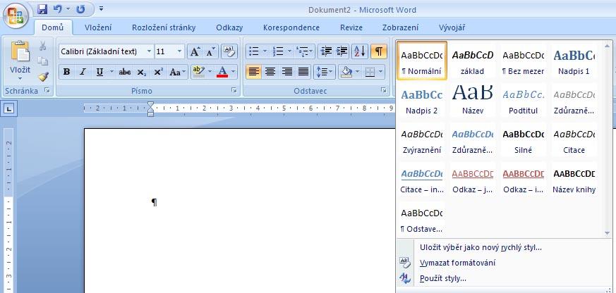6 Styly a jejich využití Styly jsou důležitou formátovací funkcí již od prvních verzí textového editoru Microsoft Office Word.
