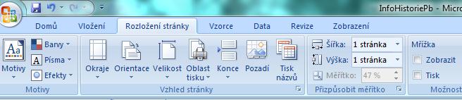 2.5 Nastavení oblasti tisku a vzhledu stránky pro tisk 1. Při přípravě oblasti tisku musím označit, co chci tisknout. Pokud je to celá tabulka např.