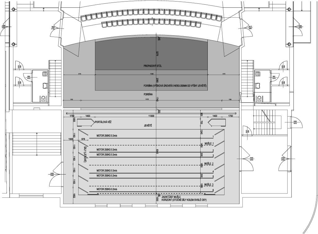 Příloha č. 5: Parametry jeviště sálu Filharmonie Hradec Králové Zdroj: Filharmonie Hradec Králové: Sál FHK. [online]. 2012 [cit. 2014-04-20]. Dostupné z: http://www.fhk.