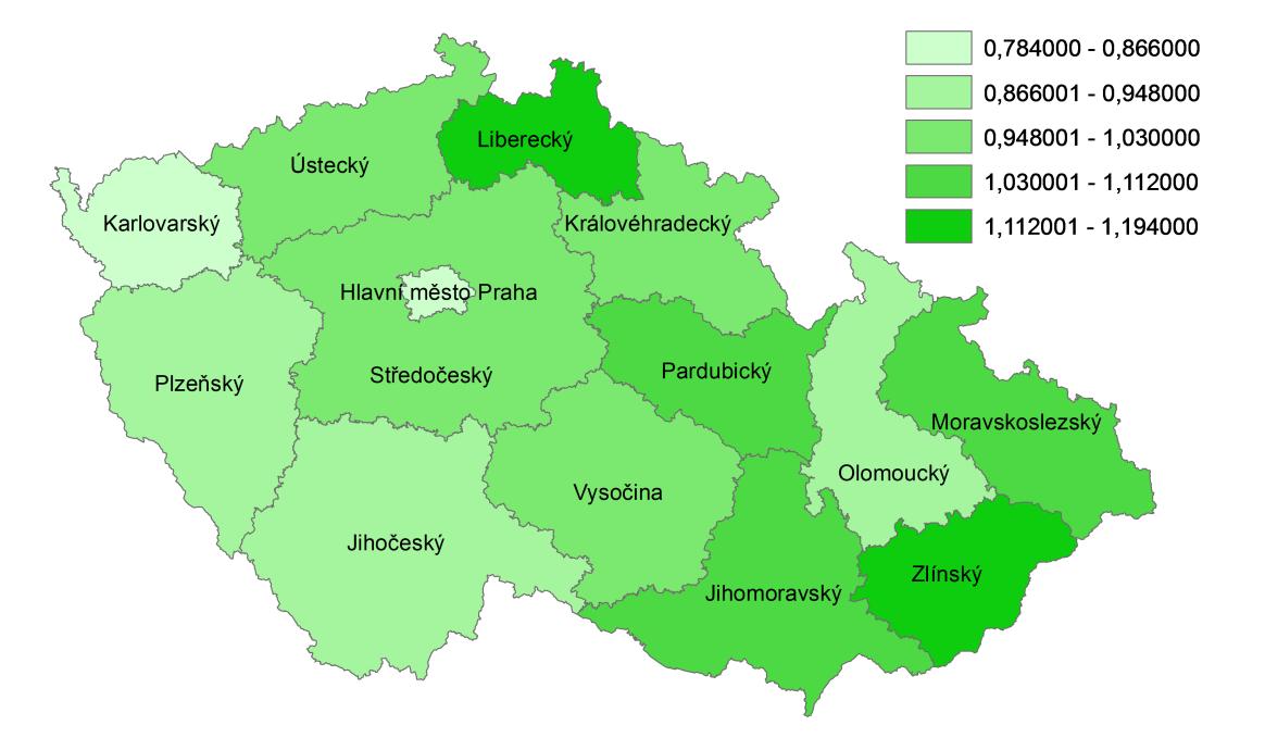 Obrázek 9 Rozloţení nově přijatých ţáků do učebních oborů technického