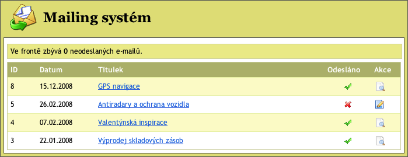 54 / 71 Manuál V e-mailu, který přijde odběrateli má dotyčný možnost odhlásit odebírání novinek. Tato možnost neplatí v případě, že byl e-mail použit ze soukromých adres.