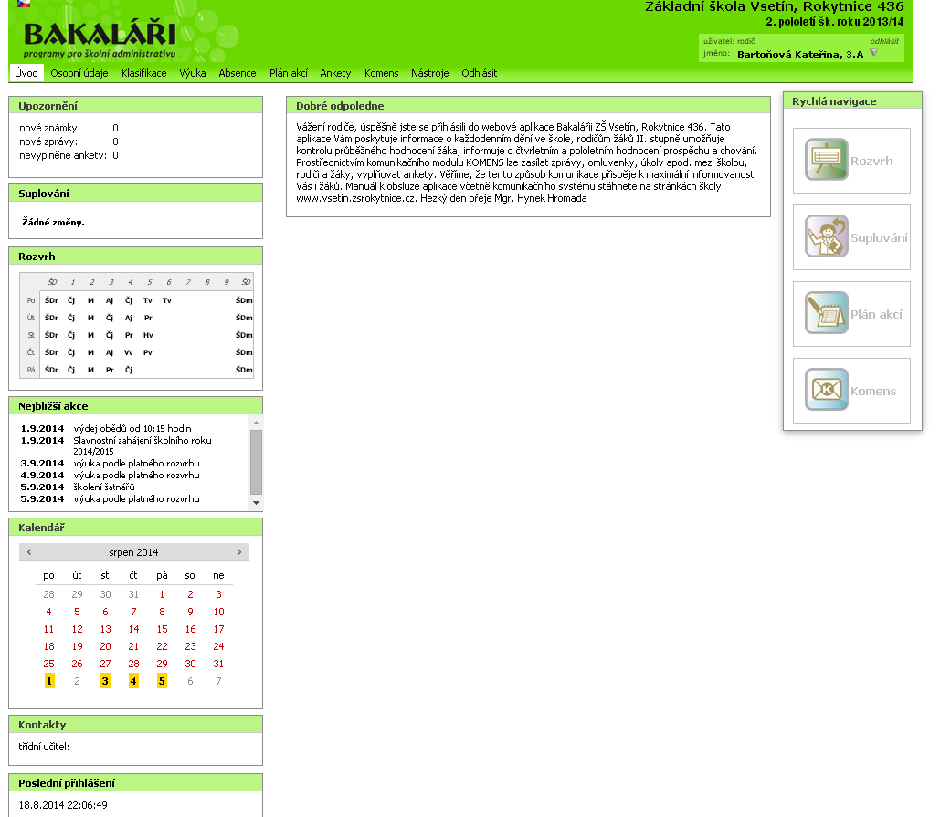 3. Úvodní stránka 3.1. 3.2. 3.3. 3.4. 3.9. 3.5. 3.6. 3.7. 3.8. 3.1 hlavní panel s kartami nabídek (dále vysvětleno v kapitole 4) 3.