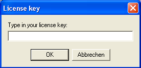 Po obdržení licenčního klíče postupujte následovně. Znovu jděte do nastavení Get your licence key, zvolte New licence / modify, vložte nebo vepište obdržený klíč a pokračujte stisknutím OK.