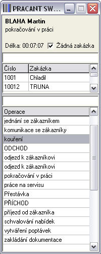 Nabidka Program Používáte-li SW terminály, je nutné nastavit uživatelskému účtu, jakým zaměstnancem je uživatel zastoupen.