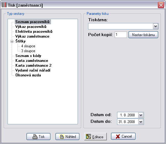 Nabídka Zaměstnanci 5.2 Načtená data Načtená data Tento modul systému Pracant umožňuje rychlé prohledávání nasbíraných záznamů o práci zaměstnanců, načtených s pomocí čárových kódů.