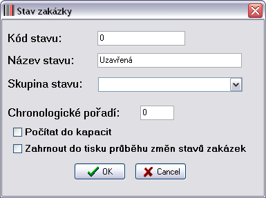 77 Manuál k systému PRACANT Odšktnutím počítat do kapacit vyloučíte vybrané stavy z výpočtu pro naplánované kapacity.