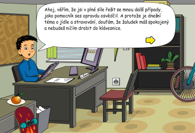 První fáze hry definování problému Instrukce ke hře: V první fázi hry se hráči spolu s detektivem Martym dozvídají, že komisař Energo se necítí dobře a instrukcí jsou vyzváni, aby ho navštívili u něj