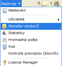 104 14 Visual PHP - Uživatelská příručka Manažer souborů Systém Visual PHP má v sobě zabudovaný manažer souborů pro snažší manipulaci a kontrolu nad vloženými soubory s možností zakládání vlastních