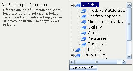 Menu Po ukončení práce v podmenu klikněte na tlačítko Uložit 113. Tímto jste oživili tlačítko podmenu v prezentaci a můžete si je prohlédnout přímo v prohlížeči na adrese Vaší prezentace.