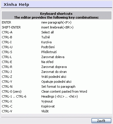 XHTML editor stránek table tr td tbody thead tfoot a map form button legend 27.