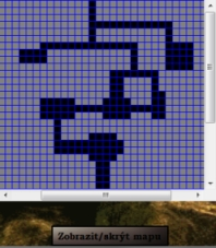 5.3.9. Zobrazení mapy Pro vyvolání mapy slouží tlačítko Zobrazit/skrýt mapu umístěné dole na středu hrací plochy. Mapa slouží k zakreslení cesty, kterou hráč volil.