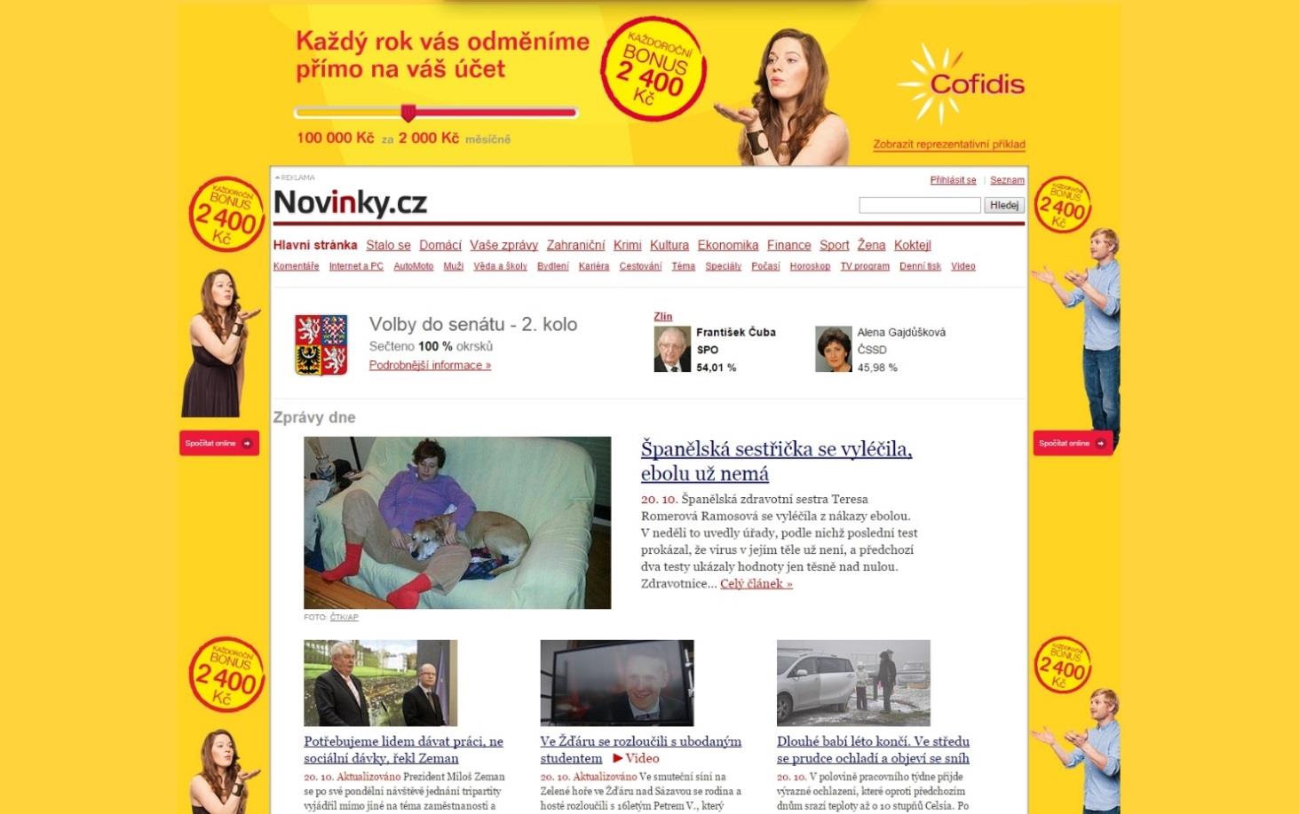 Reklama na internetu Portál www.novinky.