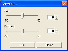 Provádění nastavení ovladače tiskárny Seřízení % Klepněte na tlačítko [Seřízení] a proveďte nastavení jasu a kontrastu. Položka Popis Jas Seřiďte jas tištěného obrazu.