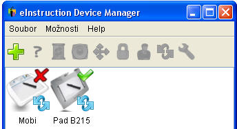 Klikněte na ikonu Interwrite u hodin a zvolte einstruction Device Manager (správce zařízení). 3. Pokud to je prvně, co používáte Interwrite, bude okno prázdné.