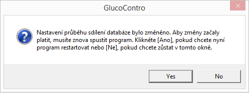 3. Ujistěte se, že program pracuje v režimu Program používá lokální databázi. Pokud tomu tak není, klikněte na tlačítko Zapnout sdílení. 4.