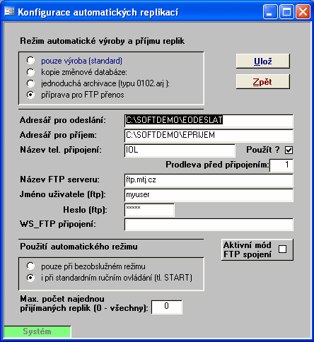 14 2. soubor o velikosti 150-250 KB je v druhém kroku přes internetové propojení odeslán na FTP server 3.