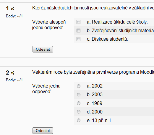 diskusní fóra, či odpovědníky (testy).