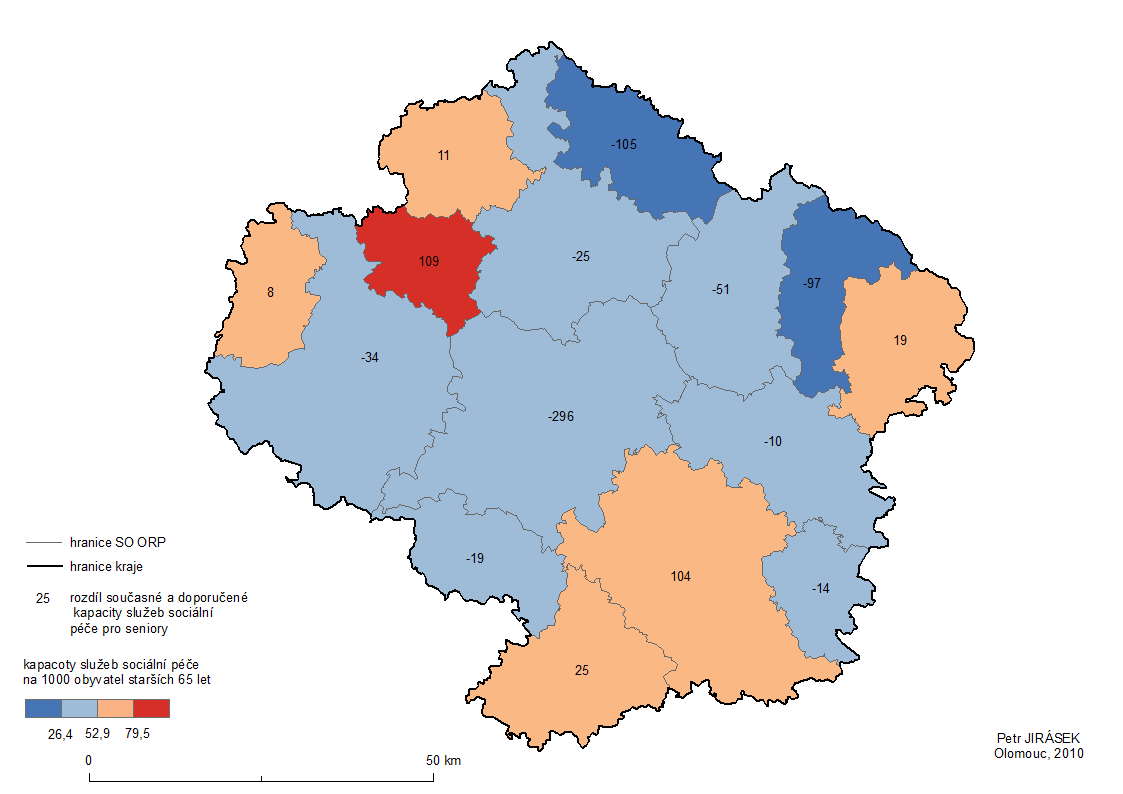 Obr. č. 24: Kapacity služeb sociální péče pro seniory v Kraji Vysočina k 31. 12.