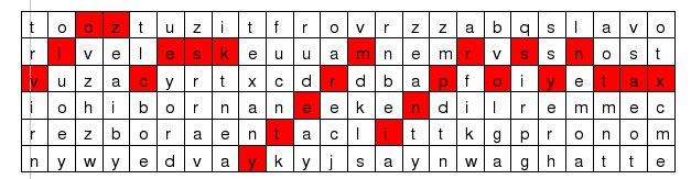 303. Rozbor věty Jde o netradičně zadanou šifrovací mřížku, při níž si hráči zopakují vědomosti o syntaktickém rozboru věty. Věta ze záhlaví je skutečně pravdivá tj.