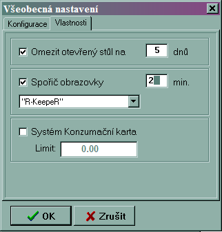 Obr. 108 Pokud systém je nastaven tak ţe pokladní směna můţe být uzavřena s otevřenými stoly (viz), máte moţnost omezit dobu, po kterou stůl můţe zůstat otevřen (viz obr. 110).