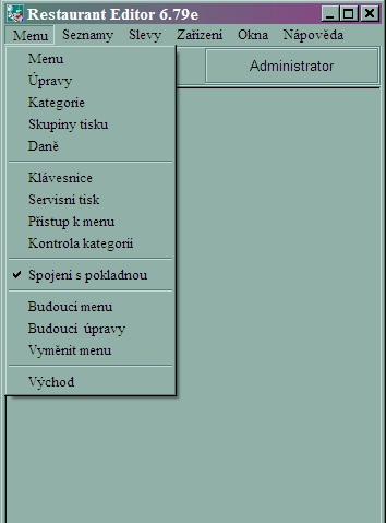 Obr. 12 V menu Seznamy hlavního menu můţete vytvořit a upravovat seznam druhů plateb, seznam zaměstnanců, kteří pracují s POS systémem,