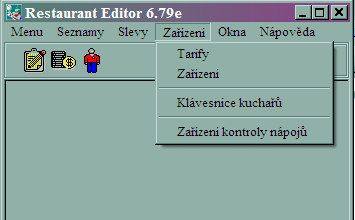 V menu zařízení hlavního menu se nastavují tarify pro časovou tarifikaci a klávesnice kuchaře (viz obr. 15). Obr.