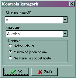 R-Keeper V6 Руководство менеджера 4.5 Kontrola kategorií Pro zamezení chyb číšníků při práci s objednávkou lze zapnout funkce kontroly přítomnosti pokrmů určité kategorie v objednávce.