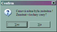 Háček v poli Národní znamená, ţe tato měna se automaticky bude nabízet jako první při operaci platby. Háček v poli Ceny v menu znamená, ţe ceny v menu restaurace se zadávají v této měně.