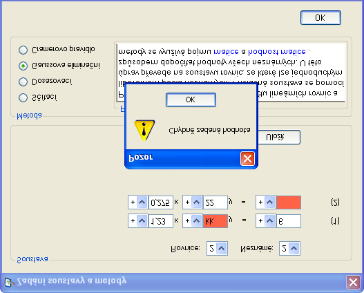 může doplnit potřebné znalosti. Popis dále obsahuje nejčastější použití metody, kterým je limitován rozsah vstupu použitý v programu pro konkrétní metodu.