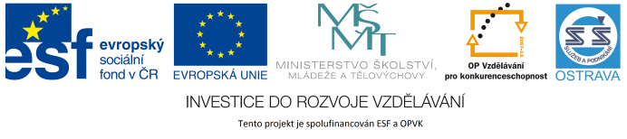 Výukový materiál v rámci projektu OPVK 1.5 Peníze středním školám Číslo projektu: CZ.1.07/1.5.00/34.0883 Název projektu: Rozvoj vzdělanosti Číslo šablony: III/2 Datum vytvoření: 4.