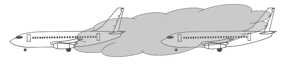 Obrázek 9: Vliv spalin za letadlem při pojíždění 2.