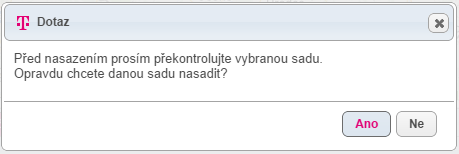 Kliknutím na zvolenou sadu se sada označí a kliknutím na Nasadit sadu ve spodním menu ikon zvolenou sadu můžete nasadit.