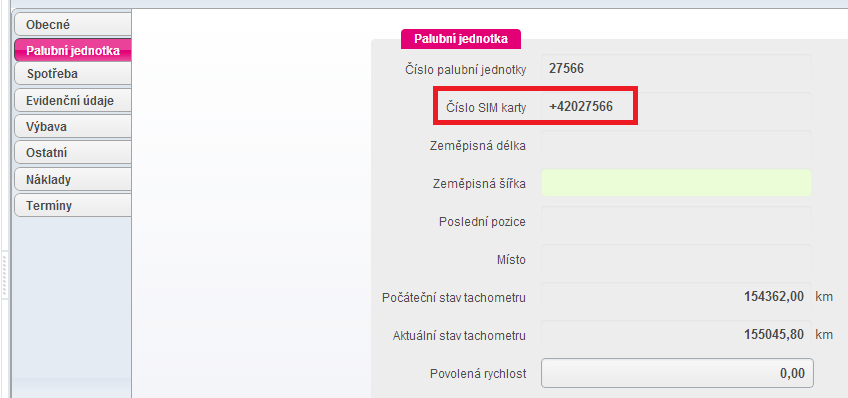 Editace vozidla (editaci vozidla lze otevřít také po kliknutí pravým tlačítkem myši v kontextovém menu v okně Průzkumník nebo v tabulce Evidence vozidel).