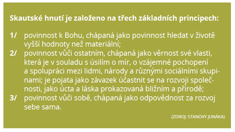 Poslání a cíle Junák má pevně definované poslání a základní principy, ale chybí shoda na