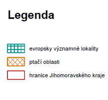 Mapa - Evropsky významné lokality a ptačích oblastí Natura 2000 v Jihomoravském kraji (Zdroj: Koncepce ochrany přírody Jihomoravského kraje) Evropsky významné lokality Evropsky významné lokality