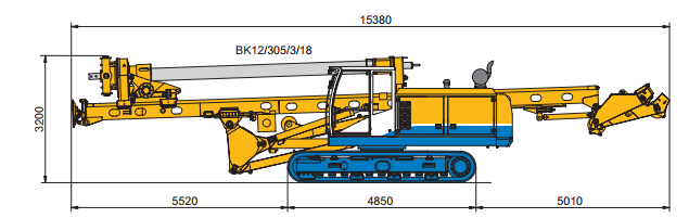 Návrh strojní sestavy Kapitola 7 Tabulka 38: TECHNICKÉ PARAMETRY - Bauer BG 12 H [15] Celková výška 16,19 Operační váha 41 000 kg Točivý moment 140 knm Rychlost rotace 33