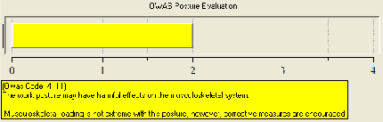 Zatížení není extrémní, nicméně je doporučena korekce pracovního místa.