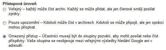 Zakládáme novou skupinu Založení nové skupiny probíhá ve dvou krocích. Prvním krokem je Nastavení skupiny a druhým Přidání nových členů.