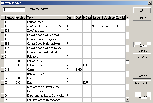 16 Účetnictví Kromě těchto volitelných předkontací jsou v programu zabudovány automatické předkontace pro účtování z ostatních modulů (faktur, úhrad faktur, ostatních pohledávek a závazků, skladových