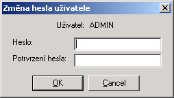 Po zadání nového hesla, jeho potvrzení a stlačení tlačítka OK bude pro daného uživatele platné toto nové heslo, kterým se bude přihlašovat do programu. 1.1.2.4.8.