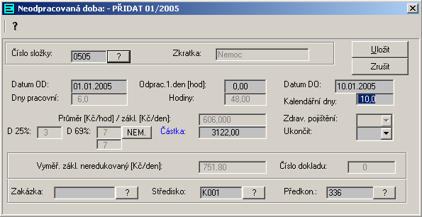 Redukční hranice 480 a 690 Kč se pro roky 2004 a 2005 nemění. V okně výpočtu nemocenské dávky je z počtu dnů proplacených sazbou 69% vydělen počet proplacený 90% z částky do 480 Kč.