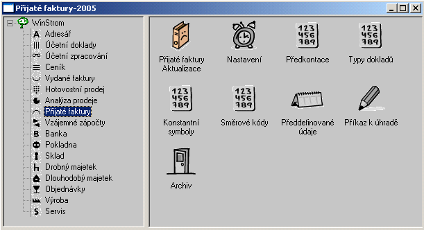 WINSTROM modul FAKTURY PŘIJATÉ 5. Faktury přijaté 5.1 Vlastnosti a možnosti modulu Modul umožňuje přijímání dodavatelských faktur a jejich následné zpracování. Jak začít?