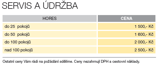 22.9. Služby Implementace a školení Součástí kaţdé instalace je nastavení systému, tak aby vyhovoval konkrétnímu uţivateli. Implementace systému zahrnuje i školení a praktický výcvik personálu hotelu.