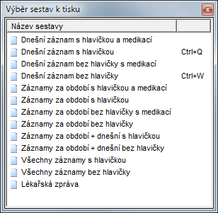 Dekurs (Ambulantní karta) Ambulantní karta slouží pro zapisování a tisk denních záznamů pacienta, které si lékař zakládá do karty pacienta. Záznamy jsou zobrazeny chronologicky za sebou.